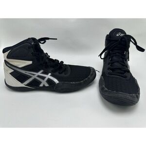 Asics Wrestling Shoes Youth Boys Size 4 Matflex 6 Black Athletic 1084A007